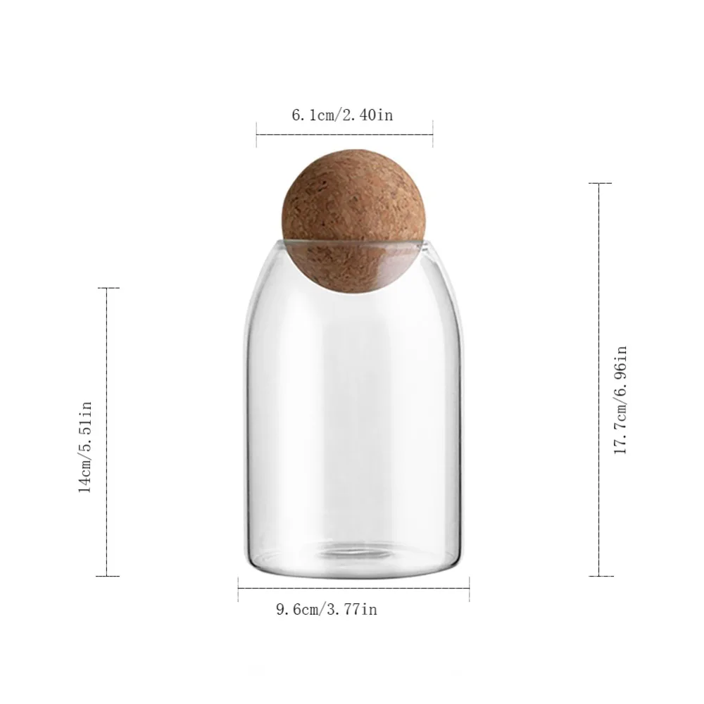 Glass Jars Mason Jar Transparent Storage Can Cork Stopper Bottle Glass Bottles Containers Sealed Tea Coffee Grains Storage Tank