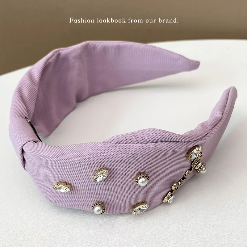 

Free shipping fashion women French wide headband with Rhinestone hairbands girl's headbands lady's headwear hair accessories