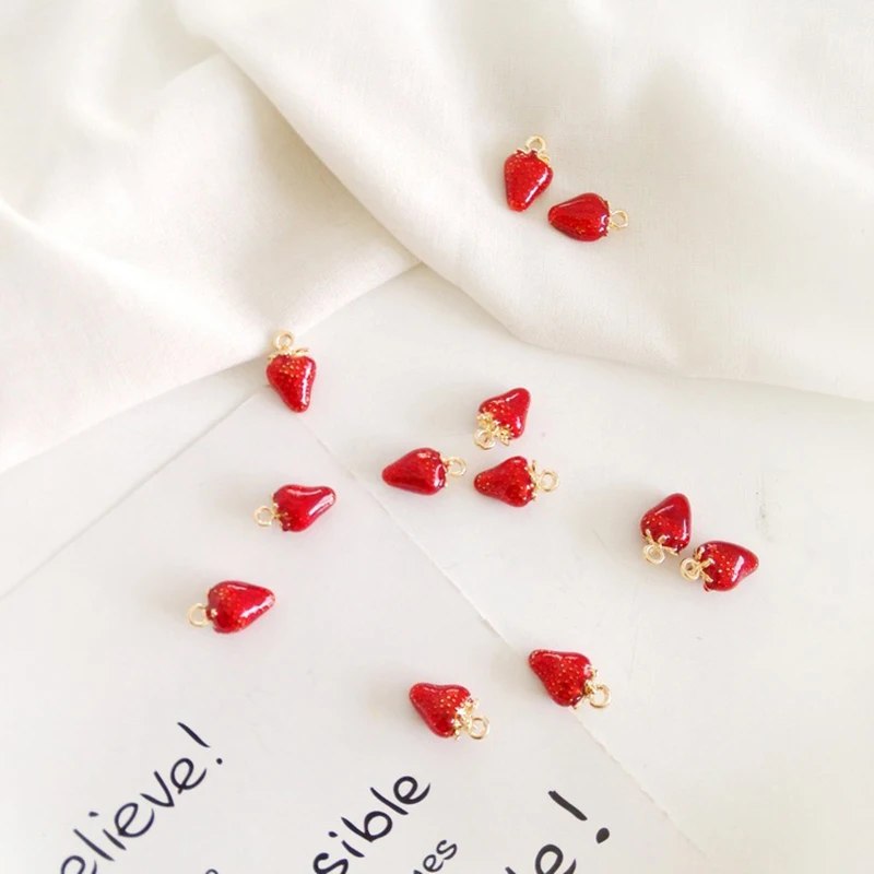 Модные масляные амулеты &quotКлубника&quot для женщин серьги сделай сам аксессуары