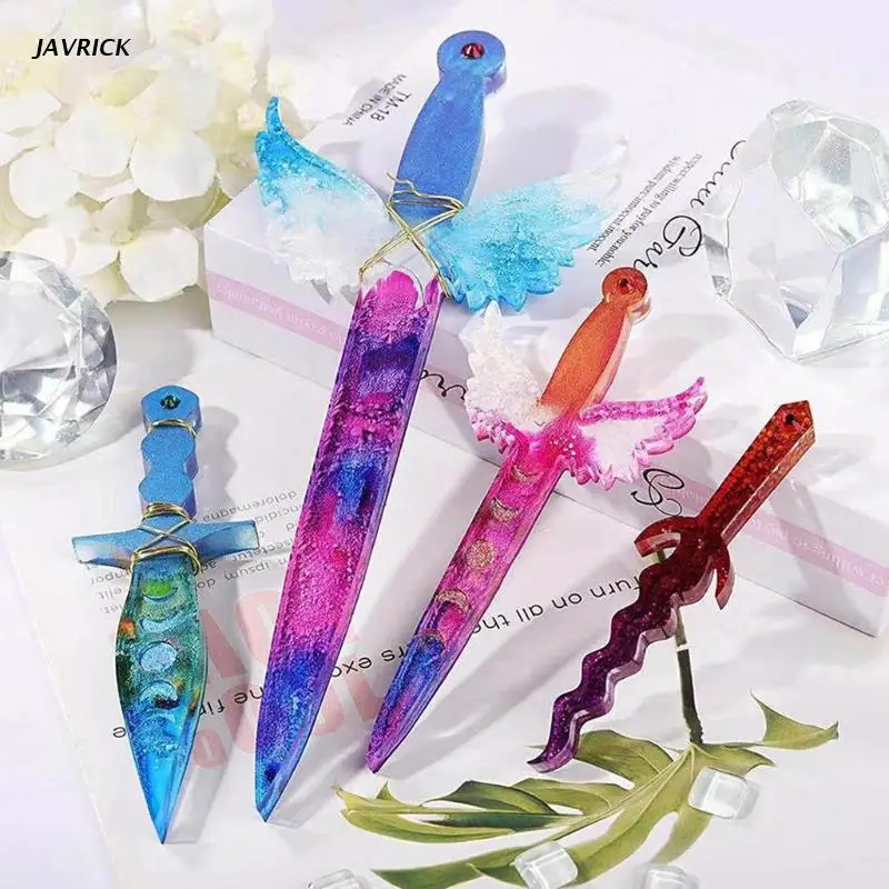 

Dagger Series Keychain Epoxy Resin Mold Pendant Ornaments Casting Silicone Mould DIY Crafts Jewelry Home Decorations Tools