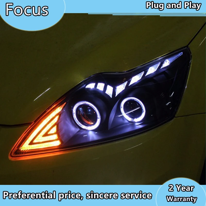 Автомобильный Стайлинг для Ford Focus фары 2009 2011 2 светодиодный DRL Bi Xenon