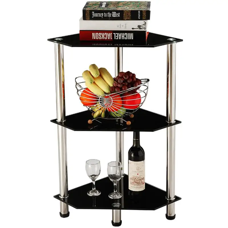 Угловой Столик Маленький Кофейный из закаленного стекла современный