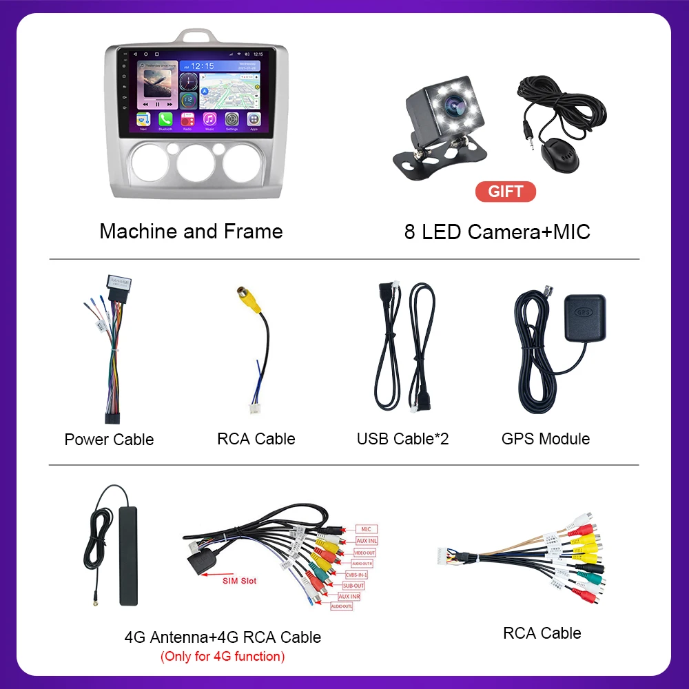 car radio for ford focus 2 3 mk2 mk3 2din autoradio android auto carplay navigation gps stereo multimedia video player carplay free global shipping