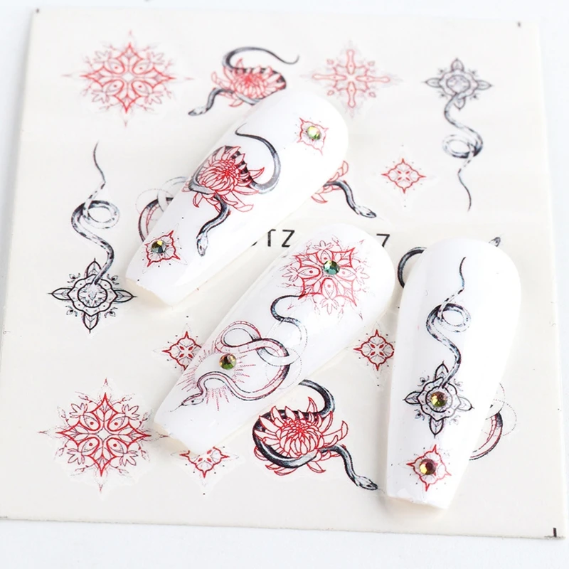 

24pcs Nail Sticker Fashion Patterns Nails Art Stickers Decals Adhesive Tip DIY Manicure Decoration Home Salon Use