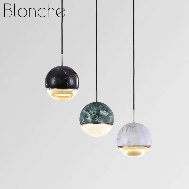Современный подвесной светильник Blonche мраморные и стеклянные светодиодные