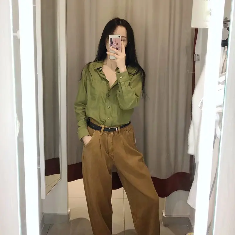 Женские винтажные джинсы Maxdutti 2021engand однотонные джинсовые брюки-шаровары