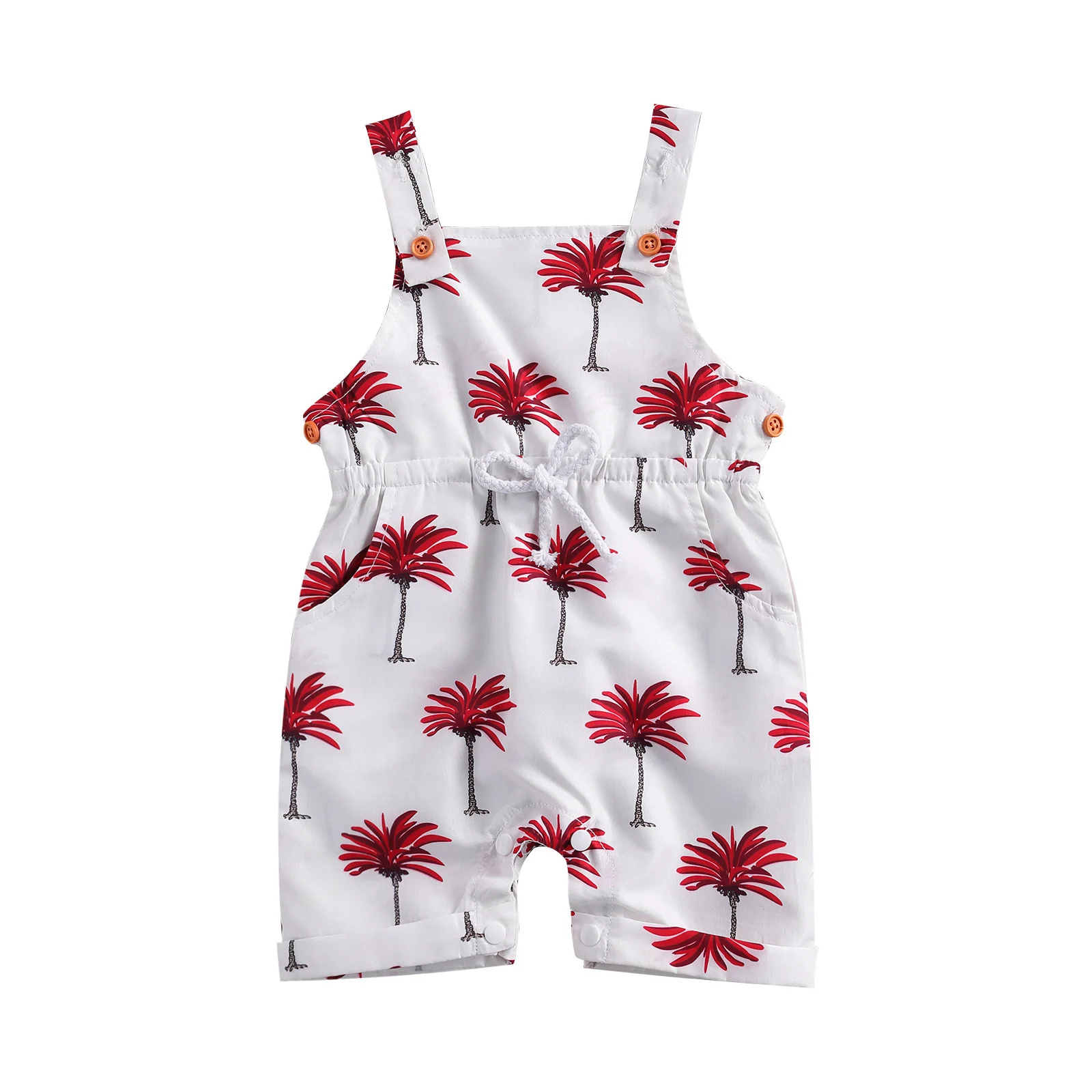 

Летний комбинезон для новорожденных, комбинезон без рукавов с эластичным поясом и короткими штанинами для младенцев