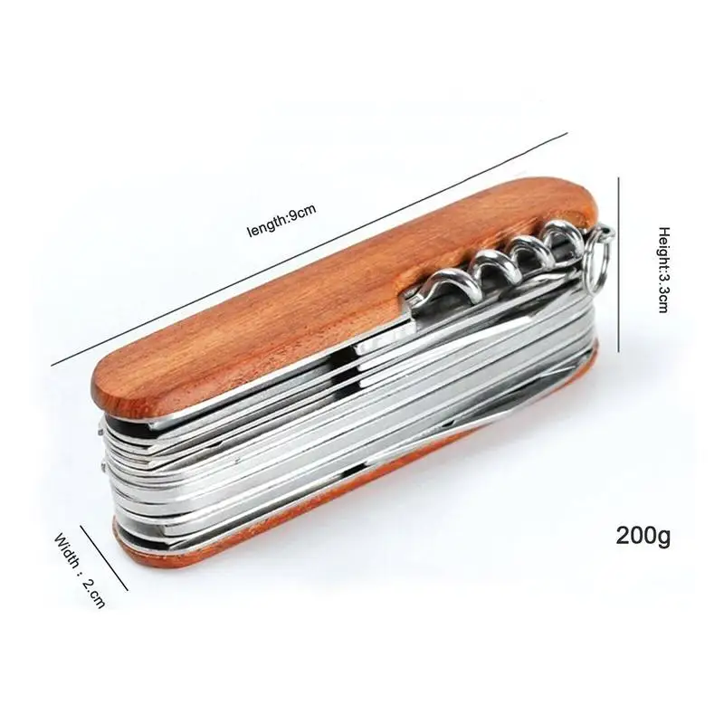 

Environmental protection wood handle multi-function multi-purpose retro stain portable camping handle outdoor wooden V8X6