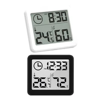 3 2inch Digital Thermometer Hygrometer Automatic Electronic Temperature Humidity Meter Monitor Alarm Clock Indoor Dry Hygrometer