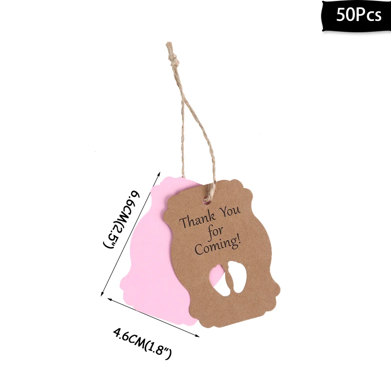 50pcs tags MEIDDING первый 1-й декорации дня рождения девочка украшение душевой кабины Oh Baby номер воздушные шары фото плакат дети розовые подарки - Цвет: 50pcs tags