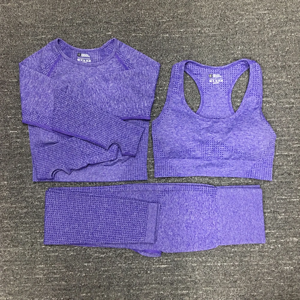 Женский бесшовный комплект для йоги ISIYUAN спортивные костюмы фитнеса одежда