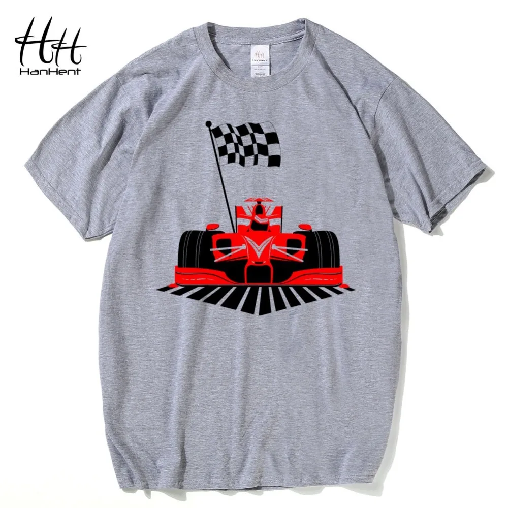 HanHent New 2019 Summer Tees Tops Racing Car Print Men Swag T-Shirt Top Quality Cotton Hip Hop Short Sleeve T shirt | Мужская одежда