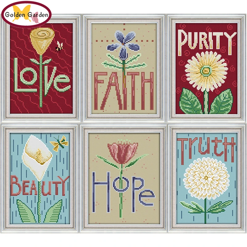 

GG Love Stamped or Counted Cross Stitch Embroidery Kit 11CT 14CT DIY Kits Chinese JoySunday Cross Stitch Painting for Home Decor