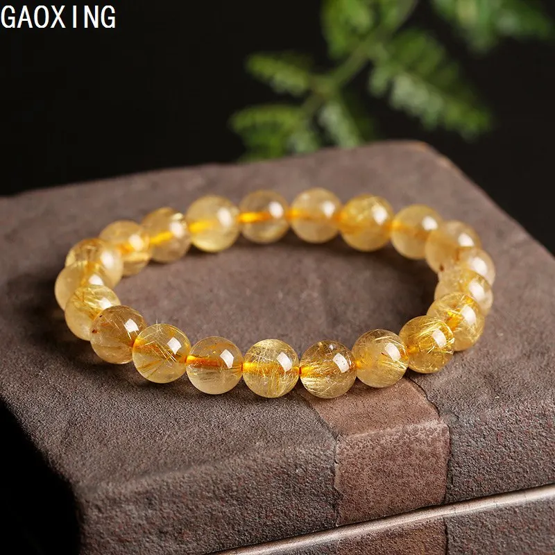 

9MMNatural Jewelry Yellow Citrines Stone Quartz Loose beads Bracelet Charms Yoga Men and Women Meditation Amulet