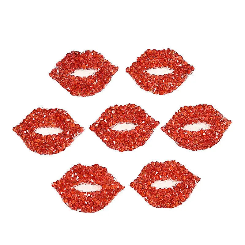 Модные красные блестящие алмазные стразы горячей фиксации с плоской задней