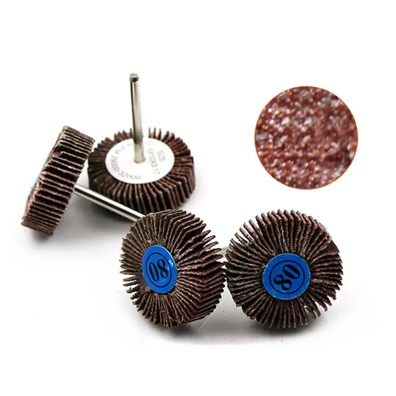 

1/2/3/5/10pcs 80 Grit Grinding Sanding Sandpaper Flap Wheel Discs 3.0mm Shank Shutter Polishing Wheel For Dremel Rotary Tools