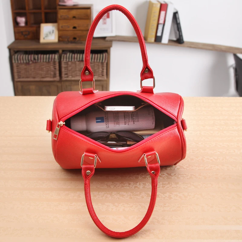 

Women Handbags Ladies Handle Bag Leather Totes Black Red Beige PU Leather Shoulder Bag Fashion Hobos