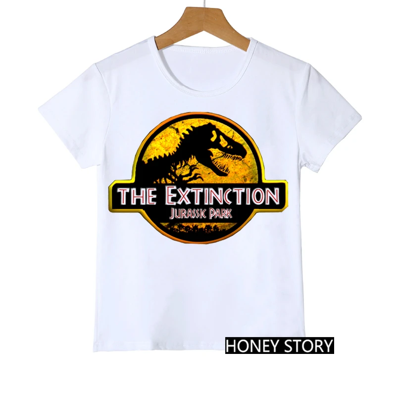 

Kids Summer Fashion Clothes T-shirt for Boys Girls Jurassic Letters Graphic Tshirts Dinosaur Animal Print T shirt Camisetas Tops