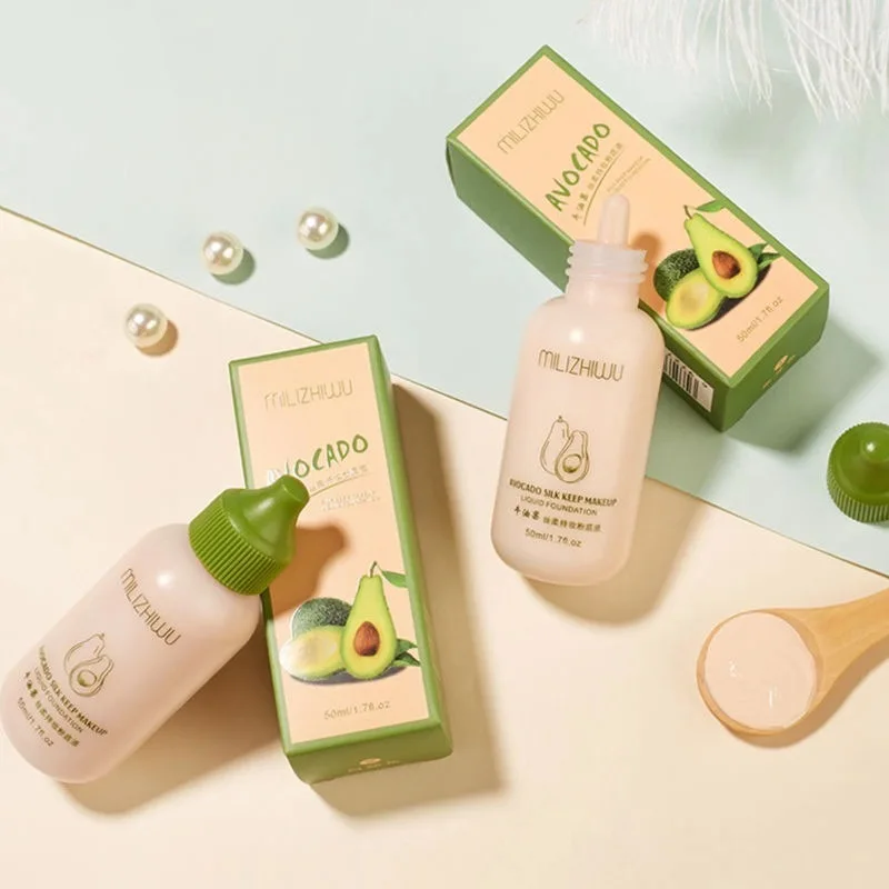 

Avocado Liquid Foundation Cream Moisturizing Concealer Oil Control Makeup Primer BB Cream Mineral Brighten Skin Face Cream TSLM1