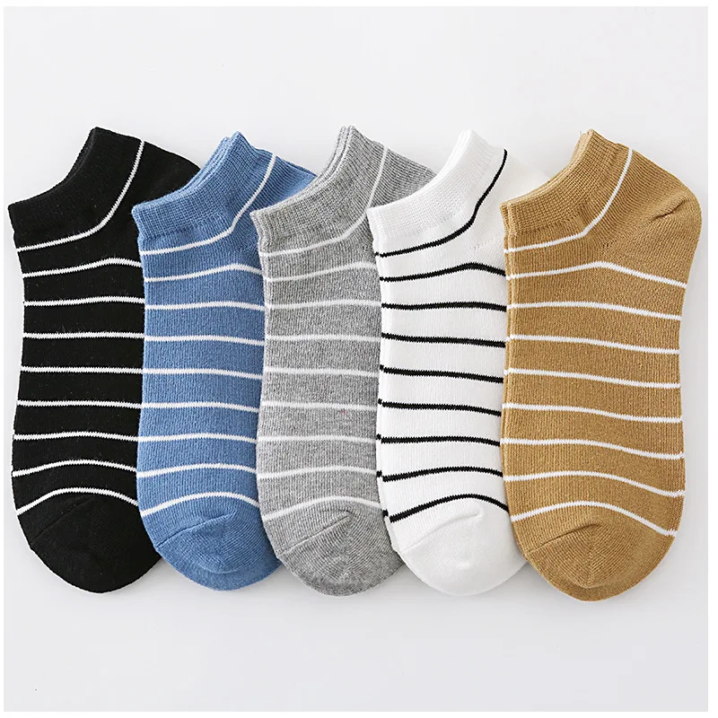 

2021 Women's Socks Spring and Summer New Trend Striped Boat Socks College Wind Cotton Sports Shallow Mouth Socks Comfortable