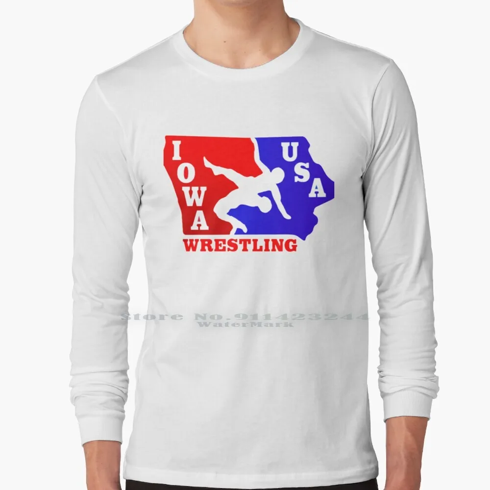 

Футболка команды США по борьбе штата Айова, 100% чистый хлопок, для борьбы, команда штата Айова, для старшей школы, профессиональная Греко