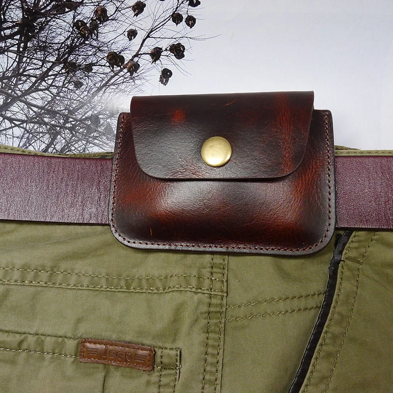 Blongk горизонтальный ремень из натуральной кожи мини поясная сумка портативный