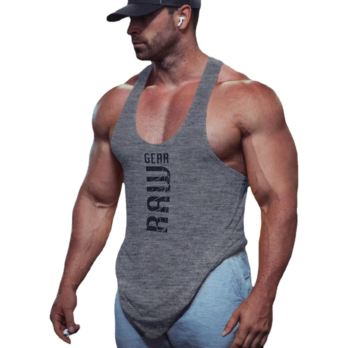 

2021 New Mens Cotton Tank Tops Shirt Gym Fitness Vest Sleeveless Male Casual Bodybuilding Sports Workout Clothes Clothing -40