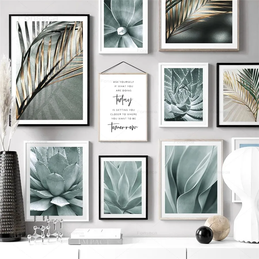 

Palm Leaves Plant Art Canvas Painting Aloe Botanical Posters and Prints Wall Pictures Canvas Painting for Living Room Home Decor