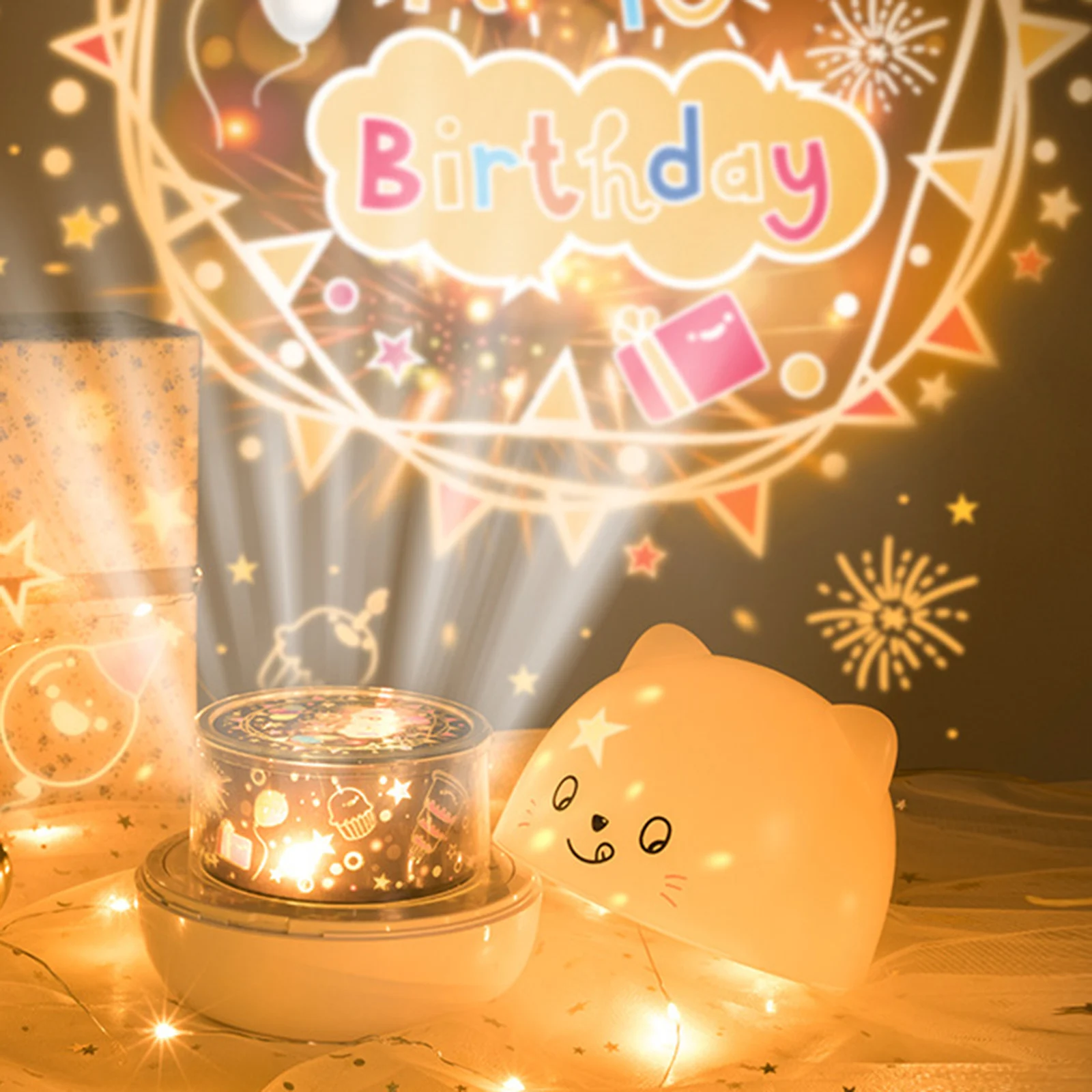 

Multifunctional Rotating Projector Lamp for Birthdays Parties Best Gift