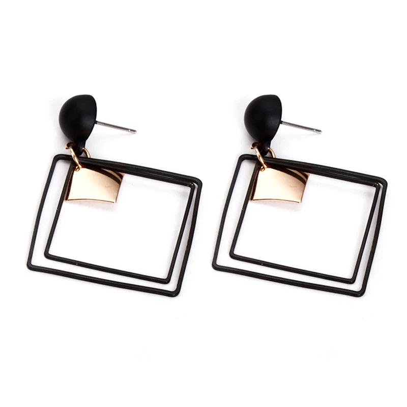 

Girl Fashion Jewelry Gift Metal Rhombic Earrings