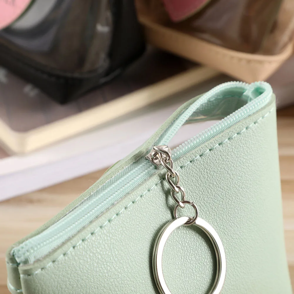 Женский кошелек на молнии с надписью Love из ПВХ и искусственной кожи прозрачный