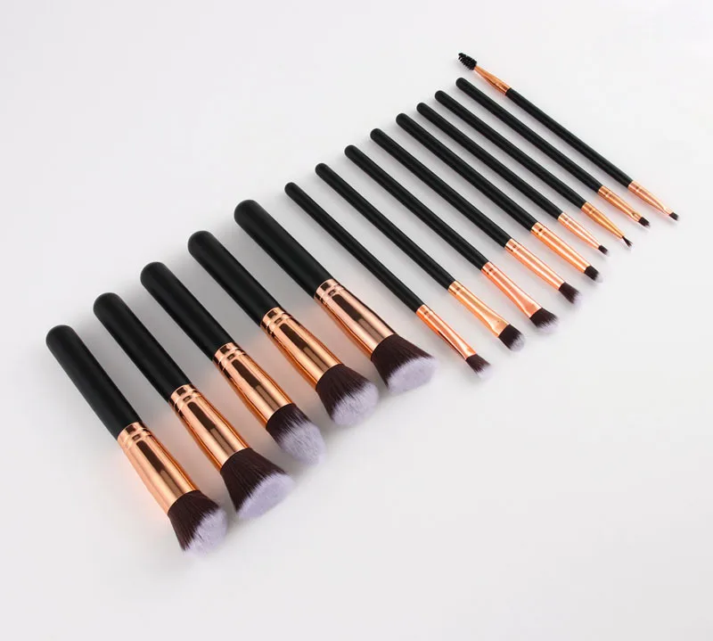 14pcs Gold Новое поступление 10 шт набор кистей для макияжа мягкие синтетические волосы Косметика основа пудра смешивание румяна леди красота макияж инструменты - Handle Color: 14pcs Gold