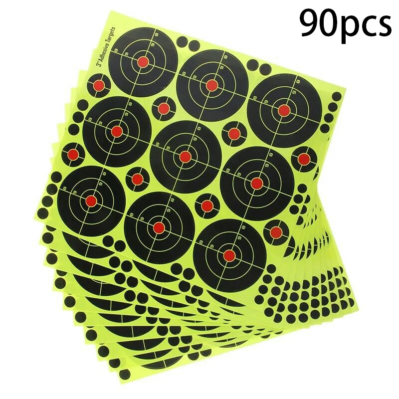 

90pcs/Pack Splash Flower Target 3-inch Adhesive Reactivity Shoot Target Aim PVC 7.6cm For Gun Rifle Pistol Binders Targete Sets