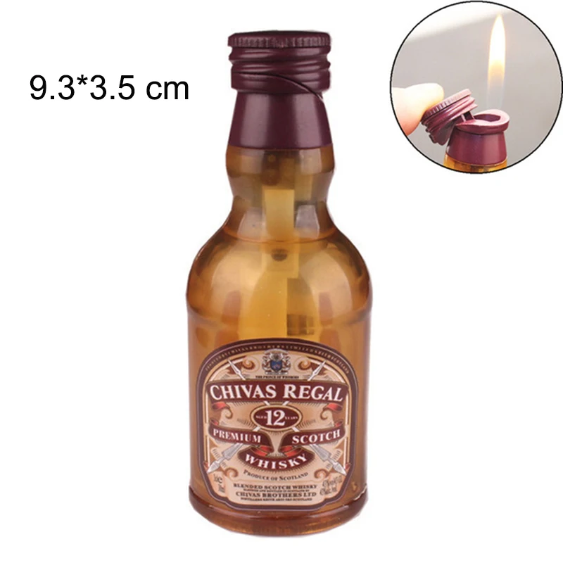 Chivas recal bottle Зажигалка для винных бутылок, креативный пожарный фонарь Бутановая Зажигалка, газовая многоразовая Зажигалка для сигарет, декоративные украшения для дома - Цвет: Chivas recal bottle