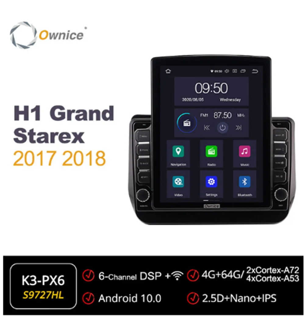 

Ownice Octa 8 Core Android 10.0 Car Radio forHyundai H1 Grand Starex 2017 2018 GPS Audio System Stereo Player 4G LTE Tesla Style