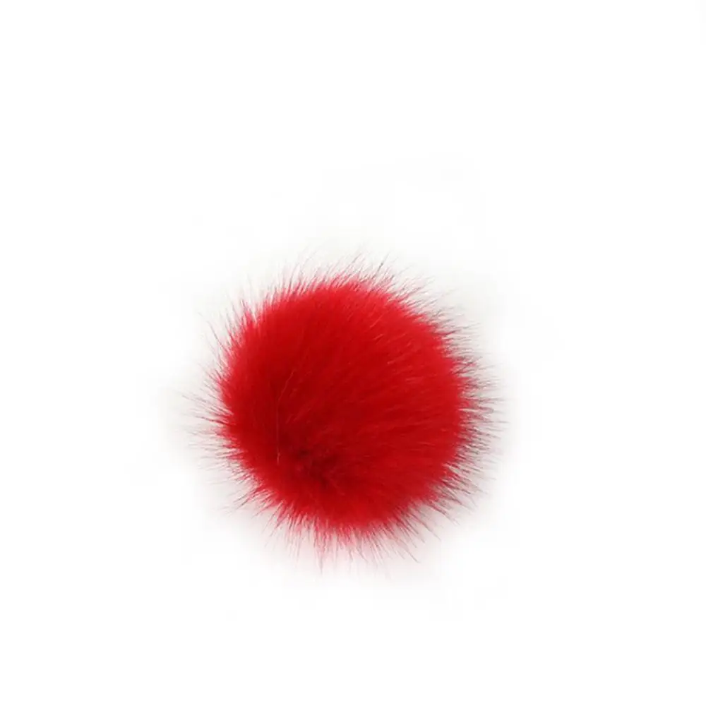 Big Red-8cm Цветной 8/10 см большой помпон из натурального искусственного меха лисы меховой помпон для женщин шапка Меховые помпоны для шапок шапка s для вязаной шапки - Цвет: Big Red-8cm