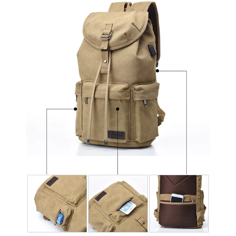 

Men's Large-capacity Rucksack Neutral Travel Suitcase Youth College Backpacks Male Canvas Bags Outdoor Mountaineering Bagpack