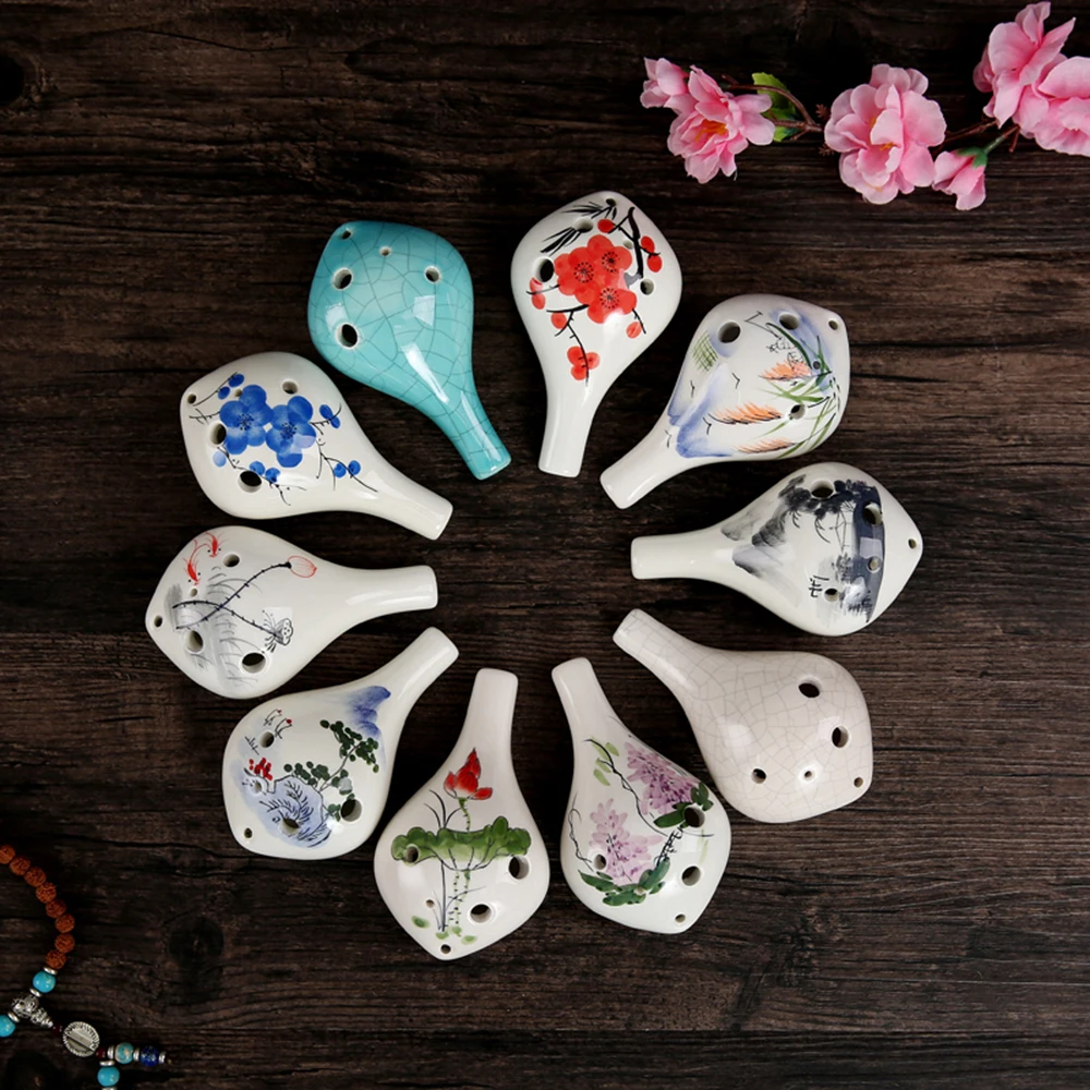 Керамический музыкальный инструмент с 6 отверстиями для любителей и учеников |