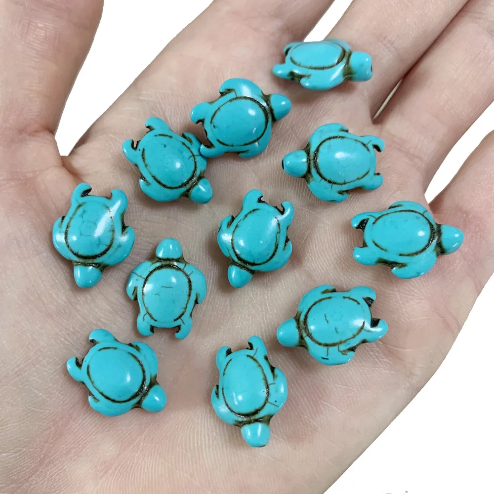 Бирюзовые бусины для изготовления ювелирных изделий резные в виде морской