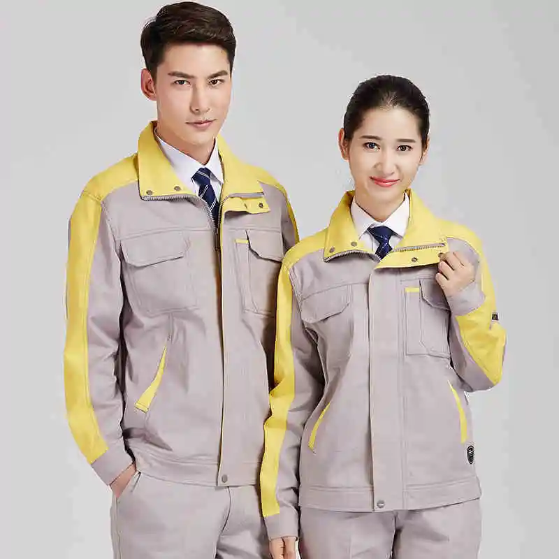 100% cotton Work Clothing Set Men Women Jacket+Pants Mechanic uniforms auto Repair Welding suit Workshop Coverall wear resistant |