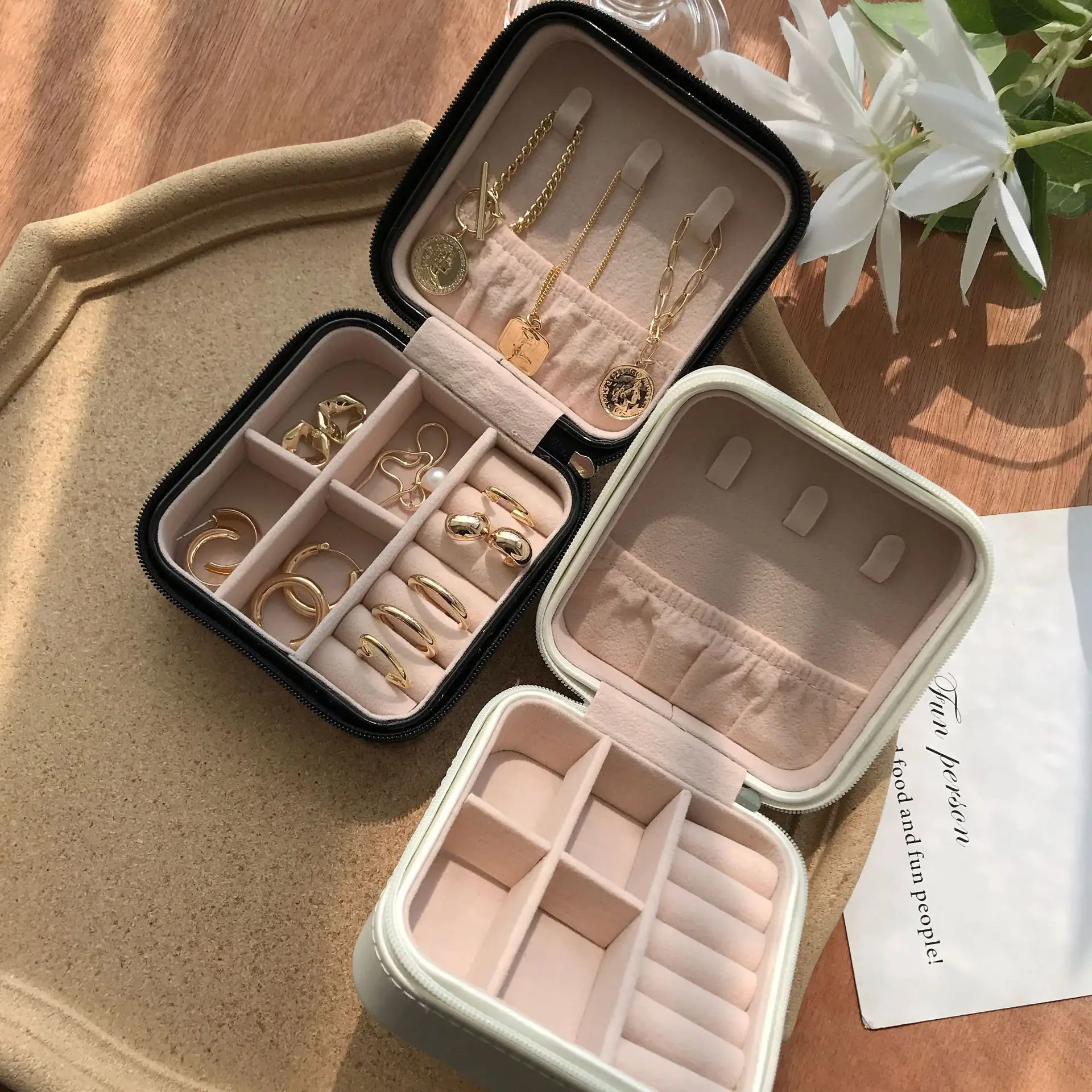 Органайзер для ювелирных изделий из искусственной кожи дорожный портативный