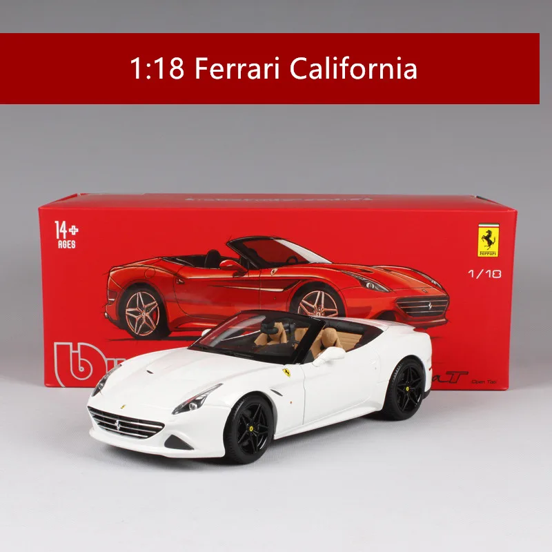 Розовый Bburago 1:18 Ferrari California модель автомобиля 1 18 имитация сплава оригинальная Rafa модель спортивного автомобиля супер модель автомобиля для бега подарок - Цвет: Розовый