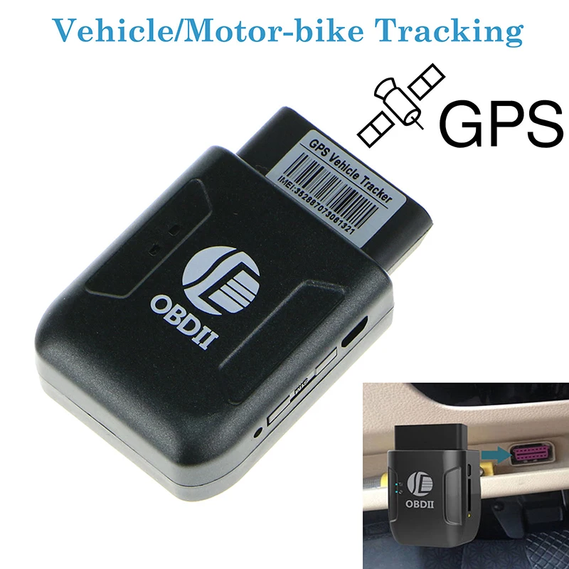 Черный OBDII OBD2 автомобильный gps трекер в реальном времени мини устройство слежения