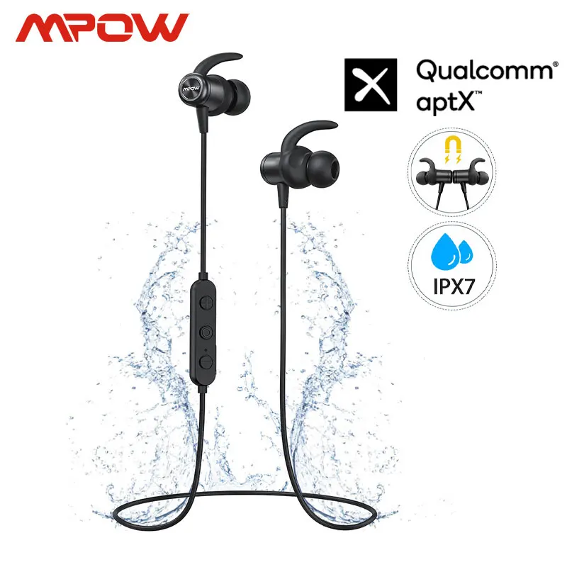 Mpow S11 ipx7 водонепроницаемые наушники APTX Bluetooth 5 0 спортивные Магнитный дизайн 9H игра