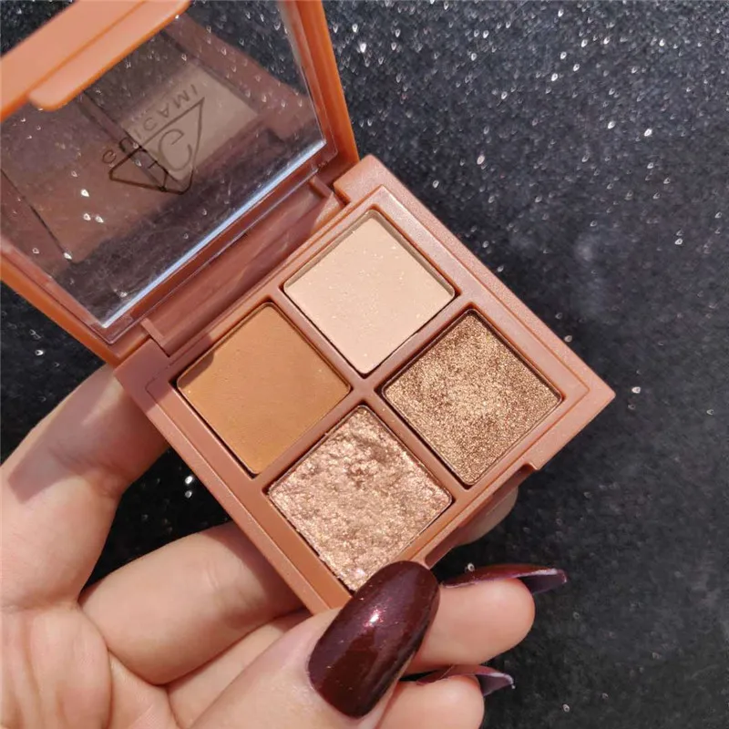 Матовая палитра теней для век Корея 4 цвета блестящая нюдовая пудра пигменты