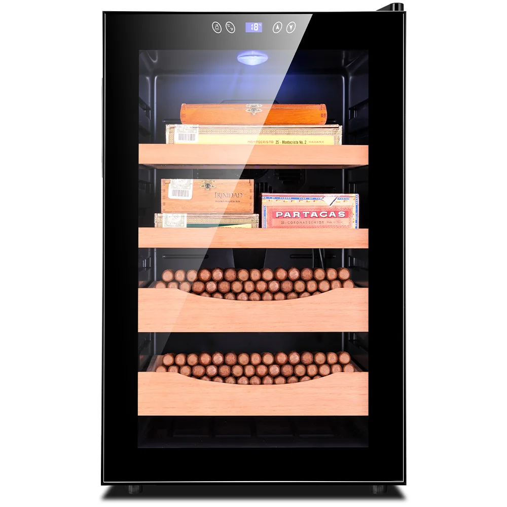 Электрический шкаф для увлажнения сигар Humidor 70L Коробка Для Хранения Сигар термостатический& Постоянная Влажность сигары увлажняющий FK-65C