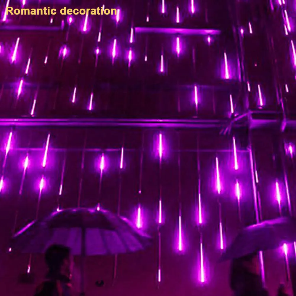 Party LED Lights Shower Rain Xmas Tree Garden Outdoor Purple Meteor Tubes Led Christmas Curtains Lights#15 | Лампы и освещение