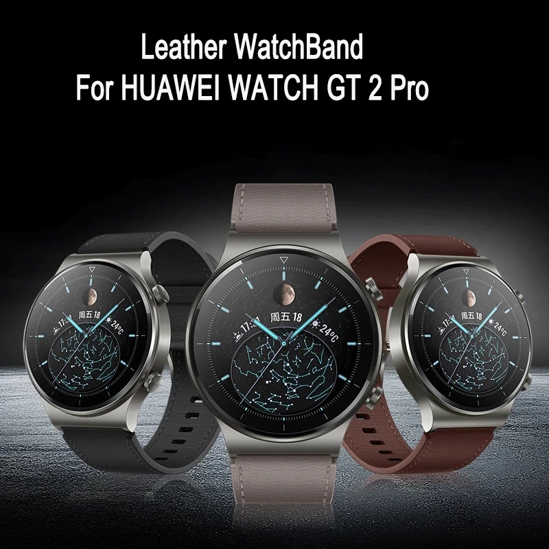 

22mm Leather Wrist Band For HUAWEI Watch GT 2 Pro GT2 46mm GT2e Honor Magic 2 46mm Strap Watchband Amazfit GTR 47mm Accessories