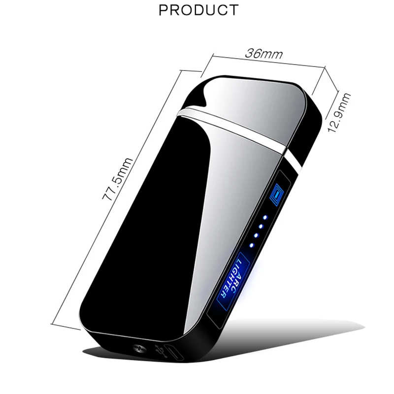 Зарядка через USB импульса Зажигалка двойной дуги сигары плазмы светодиодный