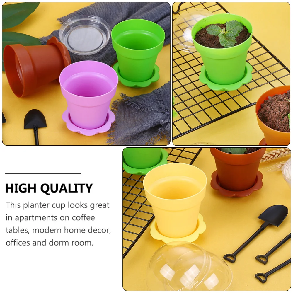 

50 Sets Creative Flower Pot Cake Cups Bonsai Cupcake Decoration with Shovel